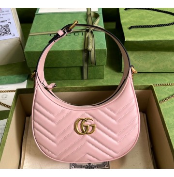 Gucci GG Marmont Half-Moon-Shaped Mini Bag GU699514-pink