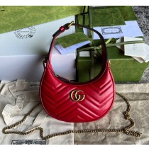 Gucci GG Marmont Half-Moon-Shaped Mini Bag GU699514-red