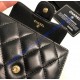 Chanel Quilted Tri-Fold Wallet in Lambskin CW82288-A-black