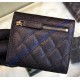 Chanel Quilted Tri-Fold Wallet in Caviar Leather CW82288-AB-black