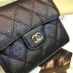 Chanel Quilted Tri-Fold Wallet in Caviar Leather CW82288-AB-black