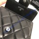 Chanel Quilted Tri-Fold Wallet in Lambskin CW82288-B-black