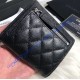 Chanel Quilted Tri-Fold Wallet in Caviar Leather CW82288-BB-black