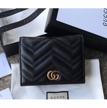 Gucci GG Marmont Card Case Wallet GU-W466492-black