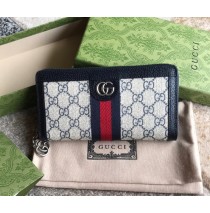 Gucci Ophidia GG Zip Around Wallet GU-W523154-blue