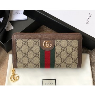 Gucci Ophidia GG Zip Around Wallet GU-W523154-brown