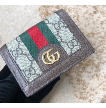 Gucci Ophidia GG Card Case Wallet GU-W523155-brown