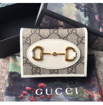 Gucci Horsebit 1955 card case wallet GU-W621887C-cream