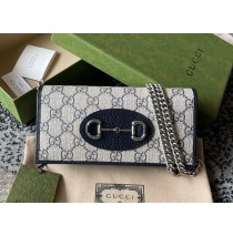 Gucci Horsebit 1955 wallet with chain GU621892CA-blue