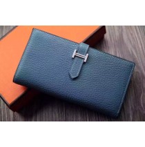 Hermes Bearn Long Wallet HW208 blue