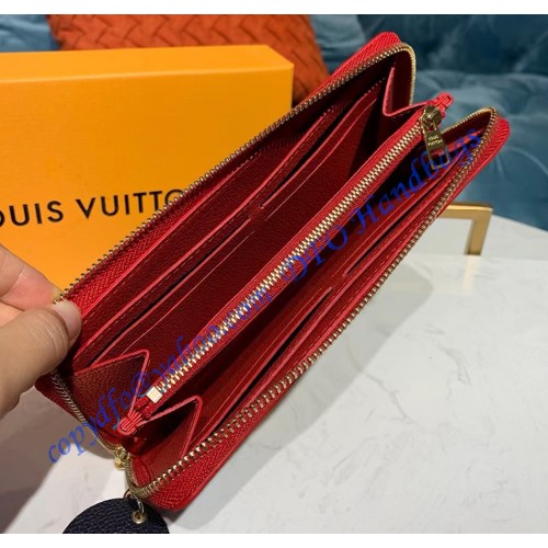 Louis Vuitton Monogram Empreinte Leather Emilie Wallet Marine Rouge ...