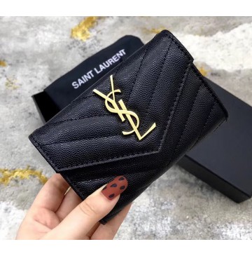 Saint Laurent Cassandre Matelasse Small Envelope Wallet In Lambskin YW414404-A