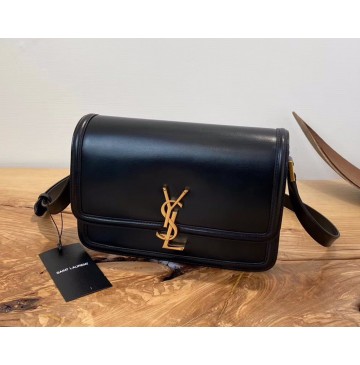 Saint Laurent Solferino Medium In Box Leather YSL634305-black