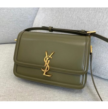 Saint Laurent Solferino Medium In Box Leather YSL634305-green