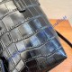 Saint Laurent Paris Mini Toy Shopping in Crocodile-Embossed Leather YSL712367-black