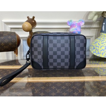 Louis Vuitton Damier Graphite Pochette Kasai N60501-black