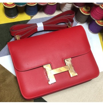 Hermes Lindy Constance 24cm H4423G-Rouge-Casaque