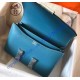 Hermes Lindy Constance 24cm H4423W-Bleu-Jean