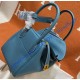 Hermes Lindy 26cm H6626G-Bleu-Jean