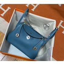 Hermes Lindy 26cm H6626W-Bleu-Jean