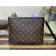 Louis Vuitton Monogram Eclipse Pochette S-Lock M82598-brown