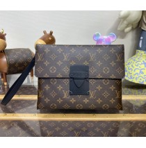 Louis Vuitton Monogram Eclipse Pochette S-Lock M82598-brown