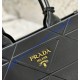 Prada Medium Leather Prada Symbole bag with topstitching PD1BA378-black