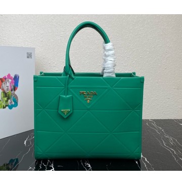 Prada Medium Leather Prada Symbole bag with topstitching PD1BA378-green