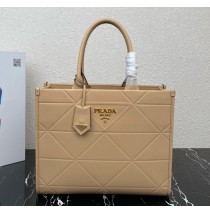 Prada Medium Leather Prada Symbole bag with topstitching PD1BA378-tan