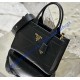 Prada Small Leather Prada Symbole bag with topstitching PD1BA379-black