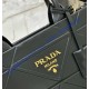 Prada Small Leather Prada Symbole bag with topstitching PD1BA379-black