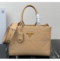 Prada Small Leather Prada Symbole bag with topstitching PD1BA379-tan