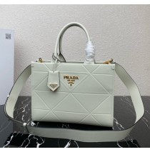 Prada Small Leather Prada Symbole bag with topstitching PD1BA379-white