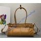 Prada Medium leather handbag with long handles PD1BA426-LS-caramel