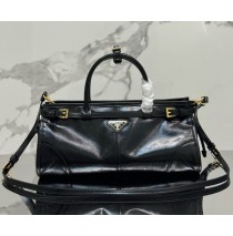 Prada Medium leather handbag with short handles PD1BA426-SS-black