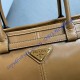 Prada Medium leather handbag with short handles PD1BA426-SS-caramel