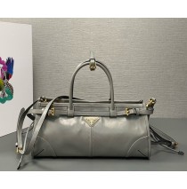 Prada Medium leather handbag with short handles PD1BA426-SS-gray