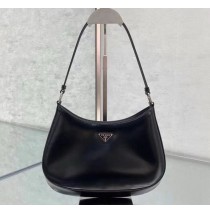 Prada Cleo brushed leather shoulder bag PD1BC499-black