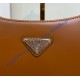 Prada Cleo brushed leather shoulder bag PD1BC499-caramel