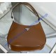 Prada Cleo brushed leather shoulder bag PD1BC499-caramel