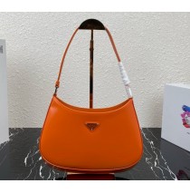 Prada Cleo brushed leather shoulder bag PD1BC499-orange