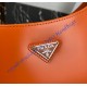 Prada Cleo brushed leather shoulder bag PD1BC499-orange