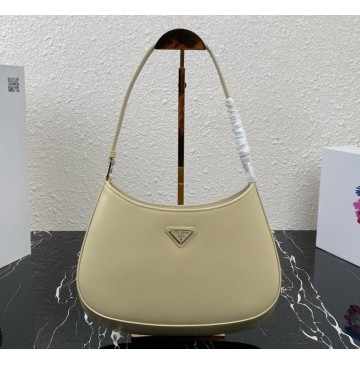 Prada Cleo brushed leather shoulder bag PD1BC499-tan