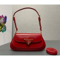 Prada Brushed leather shoulder bag PD1BD345-red