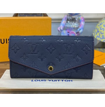 Louis Vuitton Monogram Empreinte Sarah Wallet M82257-navy-blue