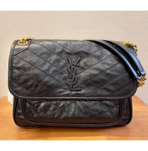 Saint Laurent Medium Niki Chain Bag In Quilted Leather YSL498894-A-black