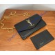 Saint Laurent UPTOWN chain wallet in grain de poudre embossed leather YSL607788-black