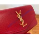 Saint Laurent UPTOWN chain wallet in grain de poudre embossed leather YSL607788-red