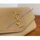 Saint Laurent UPTOWN chain wallet in grain de poudre embossed leather YSL607788-tan