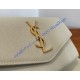 Saint Laurent UPTOWN chain wallet in grain de poudre embossed leather YSL607788-white